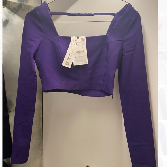Brand new Zara purple cropped top tags still on - Picture 4 of 9